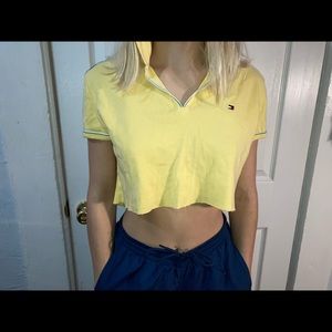 Cropped, yellow polo